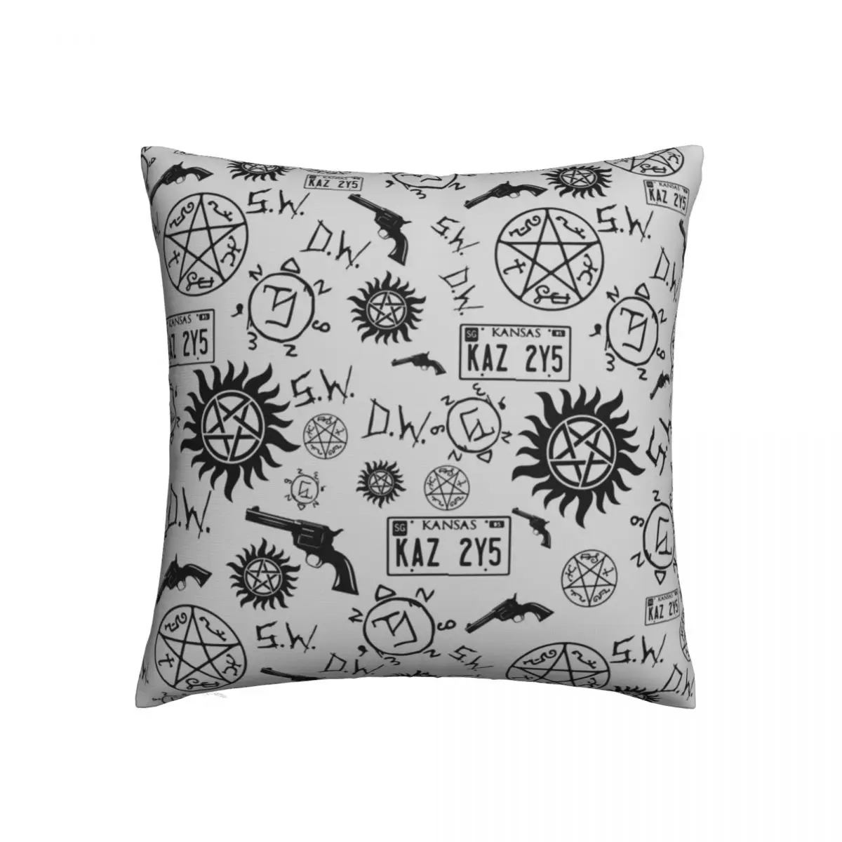 

Supernatural Pillow Case Supernatural Symbols Soft Polyester Pillowcase Sofa Zipper Summer Cover