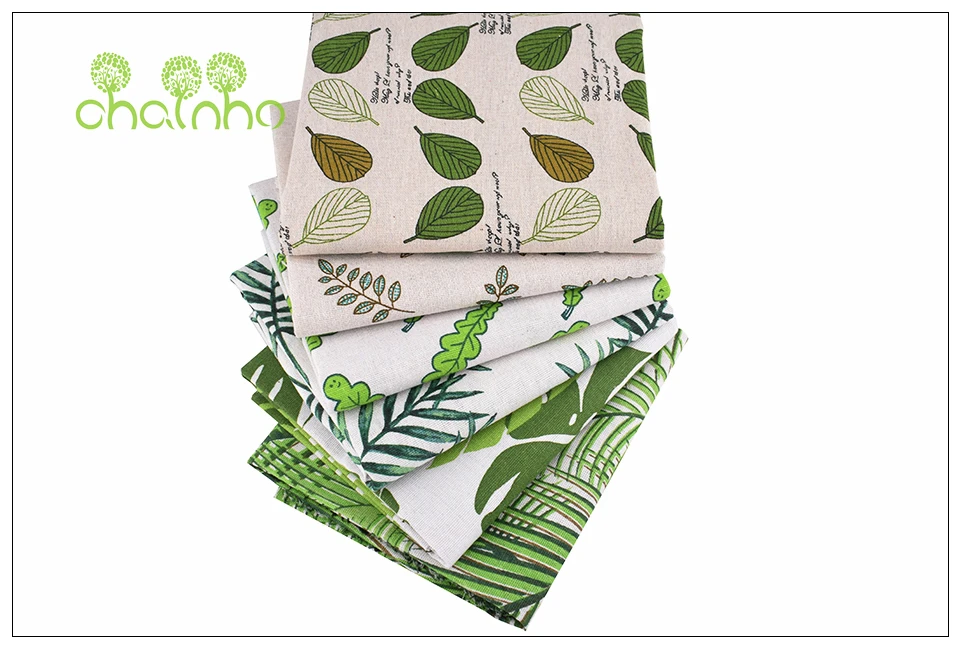 Chainho, серия Green Leaves, хлопковая льняная ткань с принтом для самостоятельного шитья и шитья дивана, скатерти, занавески, сумки, материал подушки