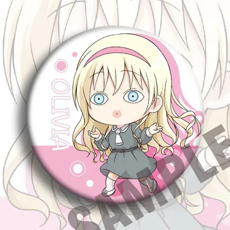 

6pcs/1lot Anime Asobase Hanako Olivia Kasumi Figure 4891 Badges Round Brooch Pin Gifts Kids Toy