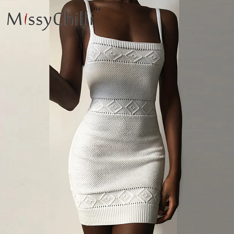 MissyChilli Crochet hollow out bodycon black dress Women streetwear elegant summer Sexy sleeveless party large size | Женская одежда