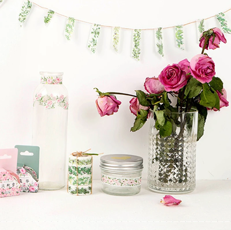 Лента для маскировки цветов растений 15 мм * 7 м милая Васи Скрапбукинг японская