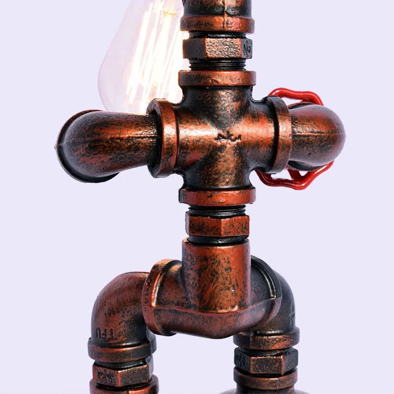 Настольный светильник лампа-робот Бронзовый Американский Ретро Декор