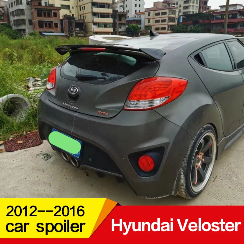 Использовать для Hyundai Veloster спойлер 2012 13 14 15 года глянцевое углеродное волокно/frp зад крыла крыши спортивные аксессуары