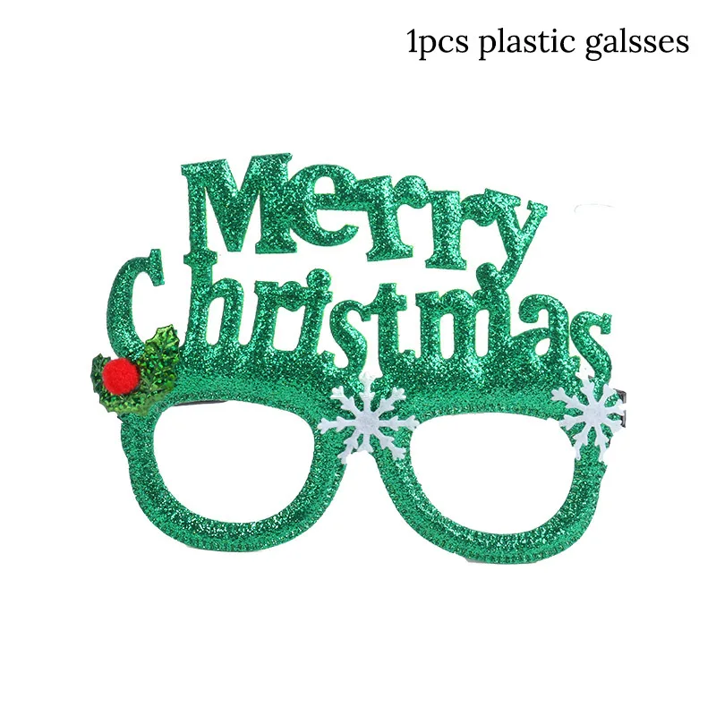1pcs glasses Новогодние очки Счастливого Нового года Счастливого Рождества фоторамка реквизит Navidad Рождественская декоративная фотобудка new year noel - Цвет: 1pcs glasses