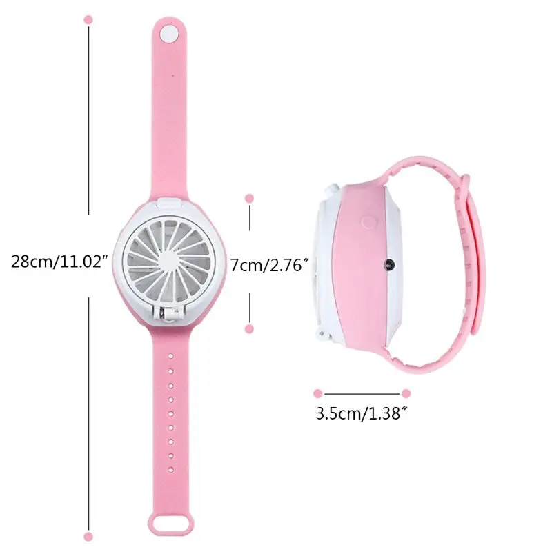 

USB Rechargeable Fan with Wrist Strap Portable Mini Watch-Shaped Fan 3 Speed A0NC