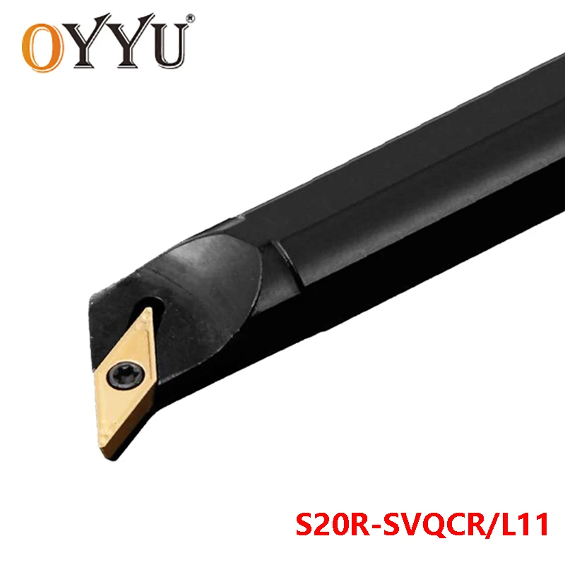 

OYYU 20mm SVQCR S20R-SVQCR11 Lathe Cutter Arbor Boring Bar use VCMT11 Carbide Inserts S20R-SVQCL11 Turning Toolholder