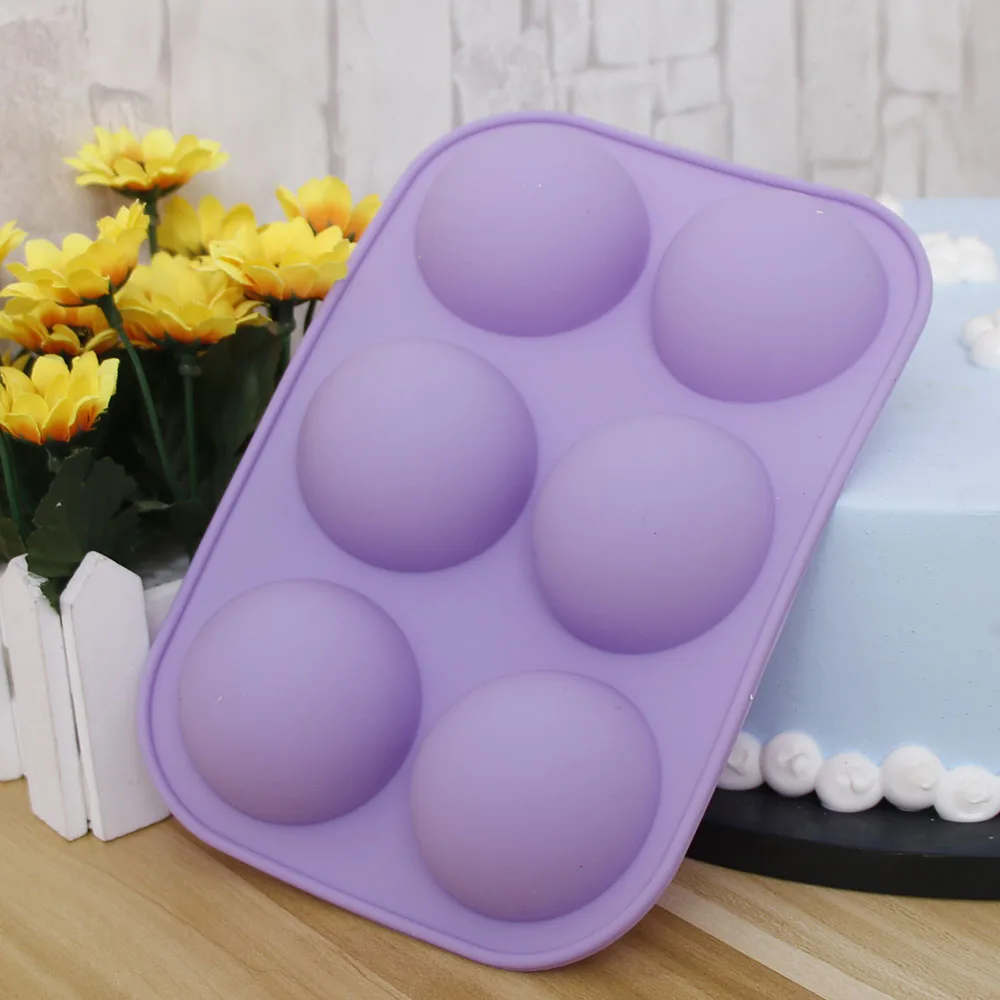 1PC Reuseable Silicone Baking Mold 6-Hole 3D Half Ball Shape Mould Cupcake CakeMuffinPuddingJelly Maker Tools HOT SALL | Дом и сад
