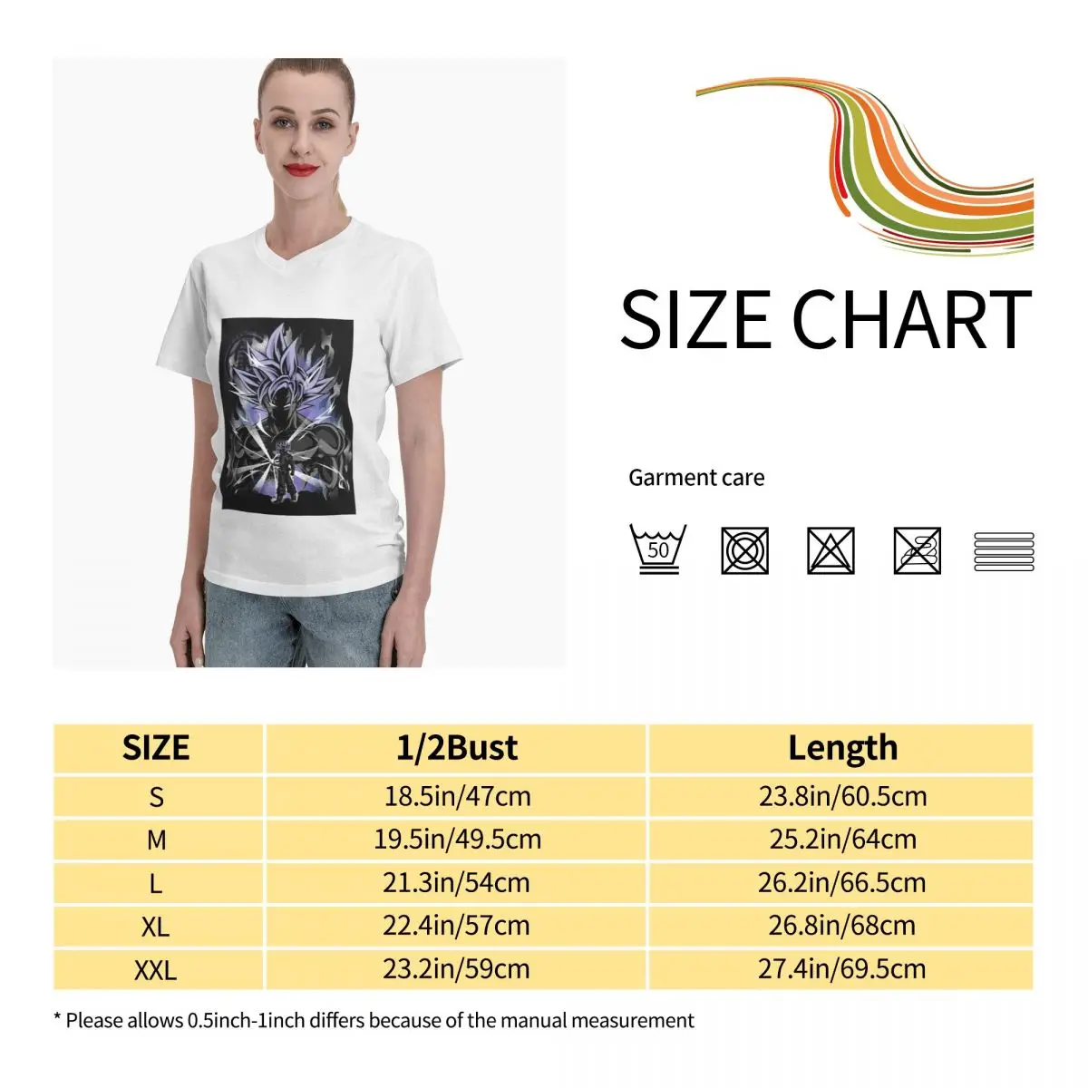 

Anime Fans Goku 7 womens T Shirt fashion V-neck T-shirt with short sleeves