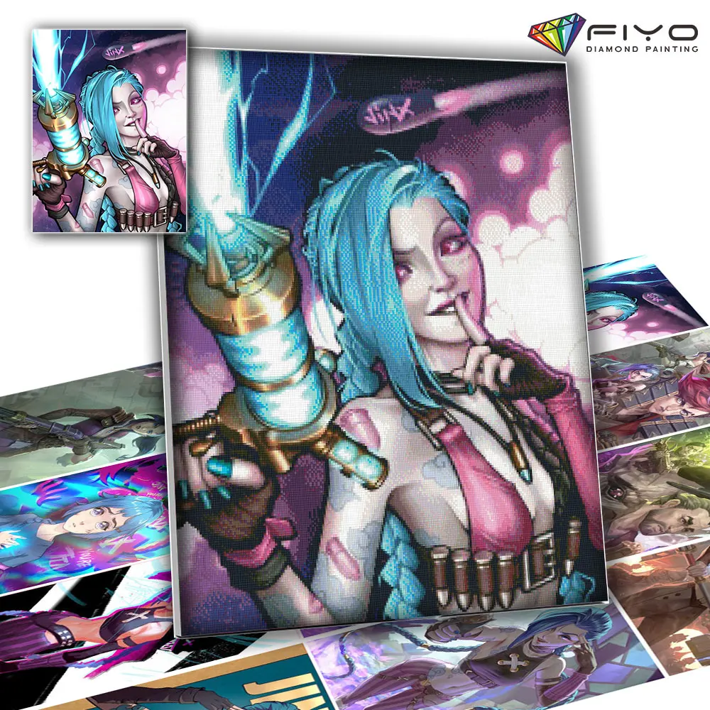 

Алмазная живопись 5D «сделай сам», мозаика арканская Jinx, рукоделие, полная Алмазная вышивка крестиком, настенное искусство, декоративная кар...