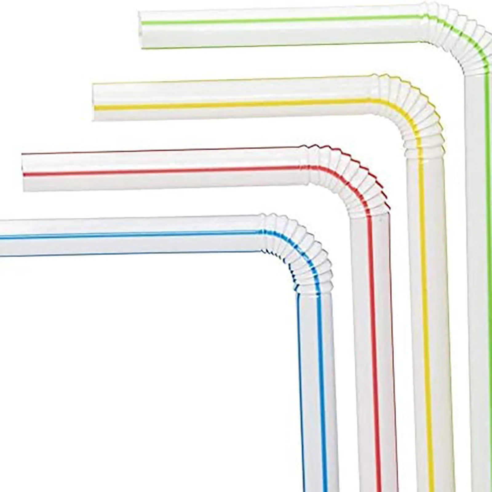 

500pcs Disposable colored elbow material straws, lengthened and bendable juice drink milk tea straws for restaurant accessories