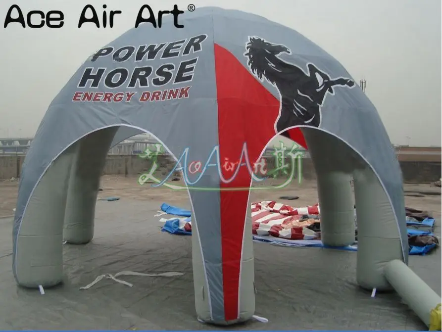 

6m diameter 6 legs custom outdoor trade show dome tent silver gray inflatable spider tent with logo for advertising/exhibition
