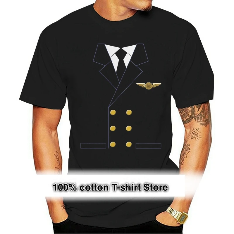 

Halloween Airline Airplane Pilot Navy Adult T-Shirt