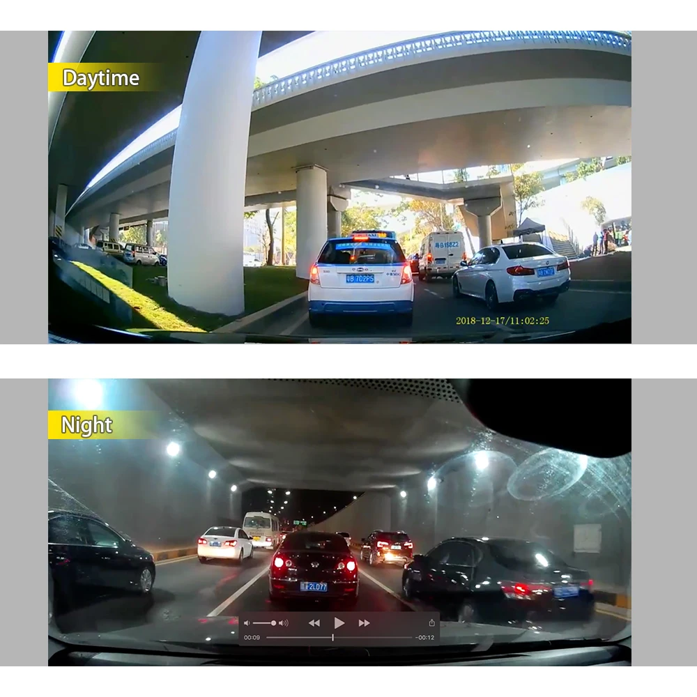 Автомобильный видеорегистратор с двойным объективом FHD 1080P 4 &quotIPS сенсорный экран