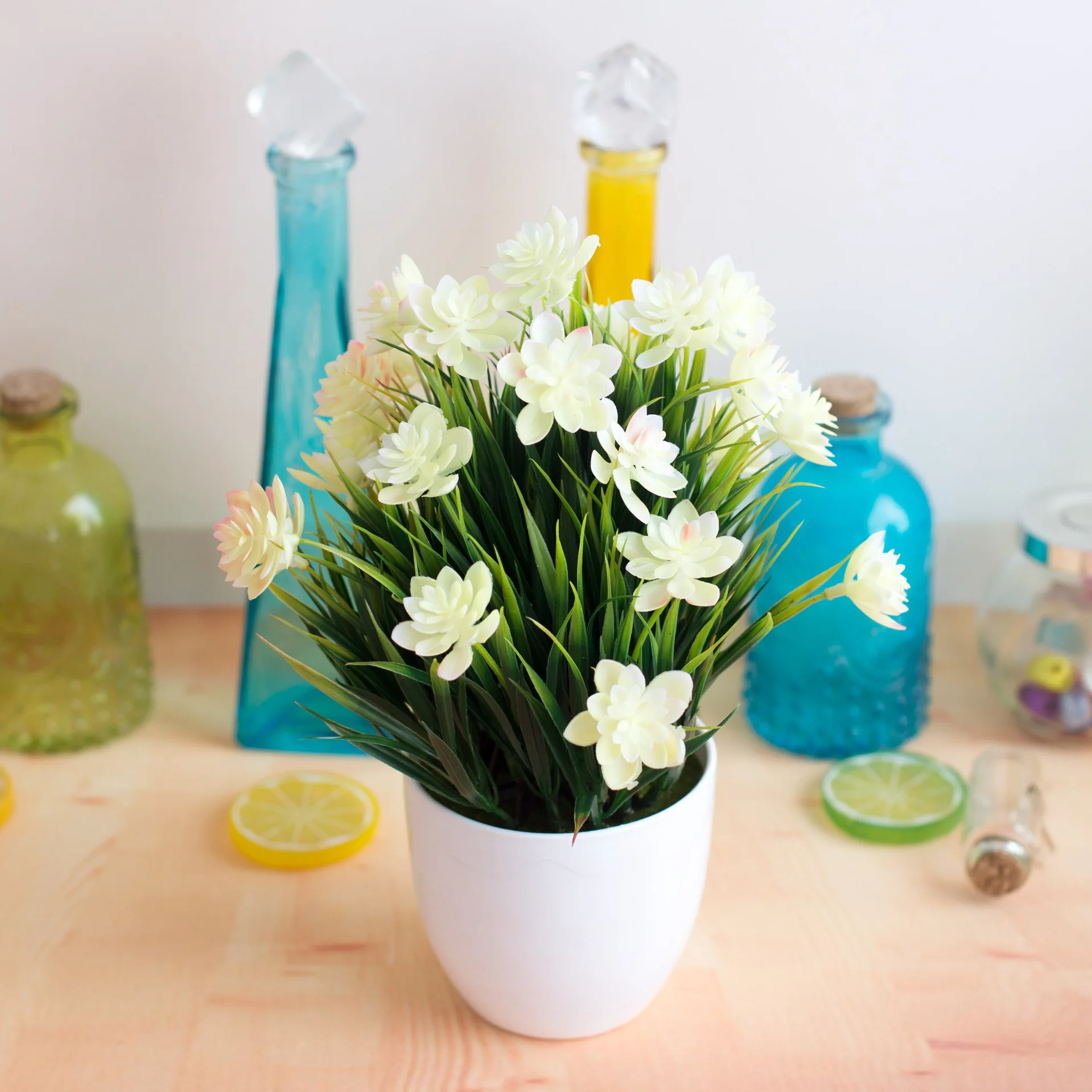 25x27 см Искусственный весенний травяной шар в горшке Домашний Сад Бонсай балкон