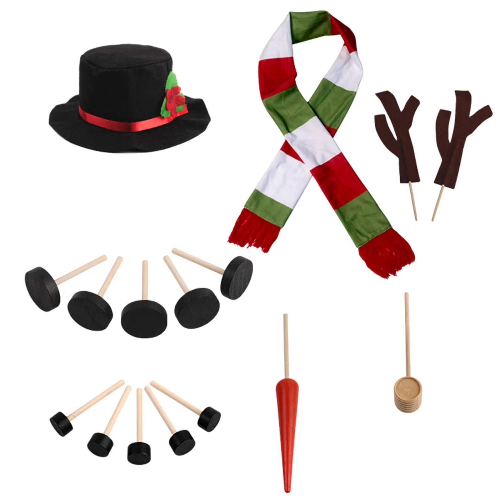 

Build A Snowman Set Snowman Kit Snowman Noses Carrot Winter Party Kids Outdoor Toys Decoration Christmas Holiday Gift 15 / 16Pcs