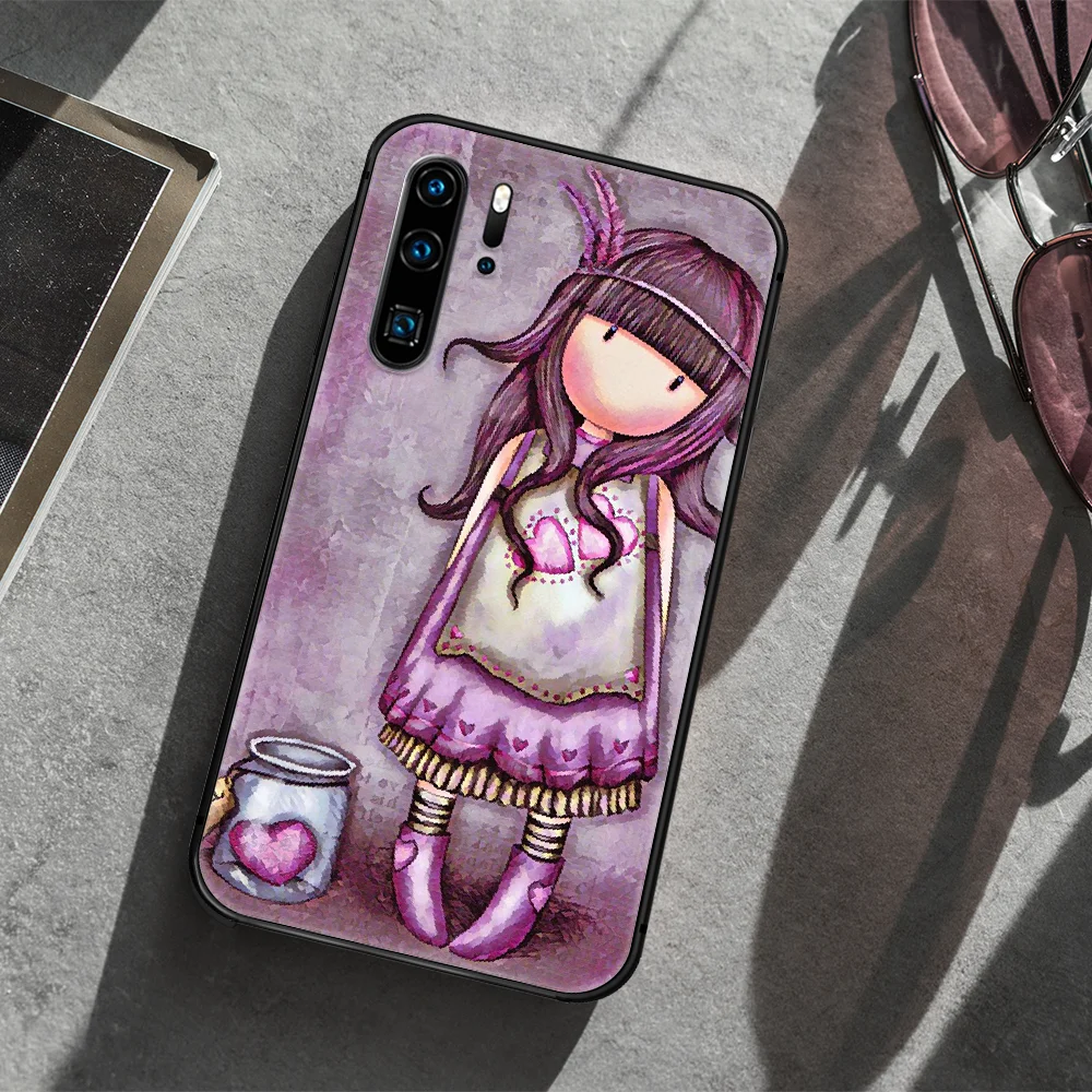 

Santoro Gorjuss Phone Case For Huawei P Mate 10 20 30 40 Lite Pro smart Z 2019 nova 5t black Hoesjes Painting Etui Pretty