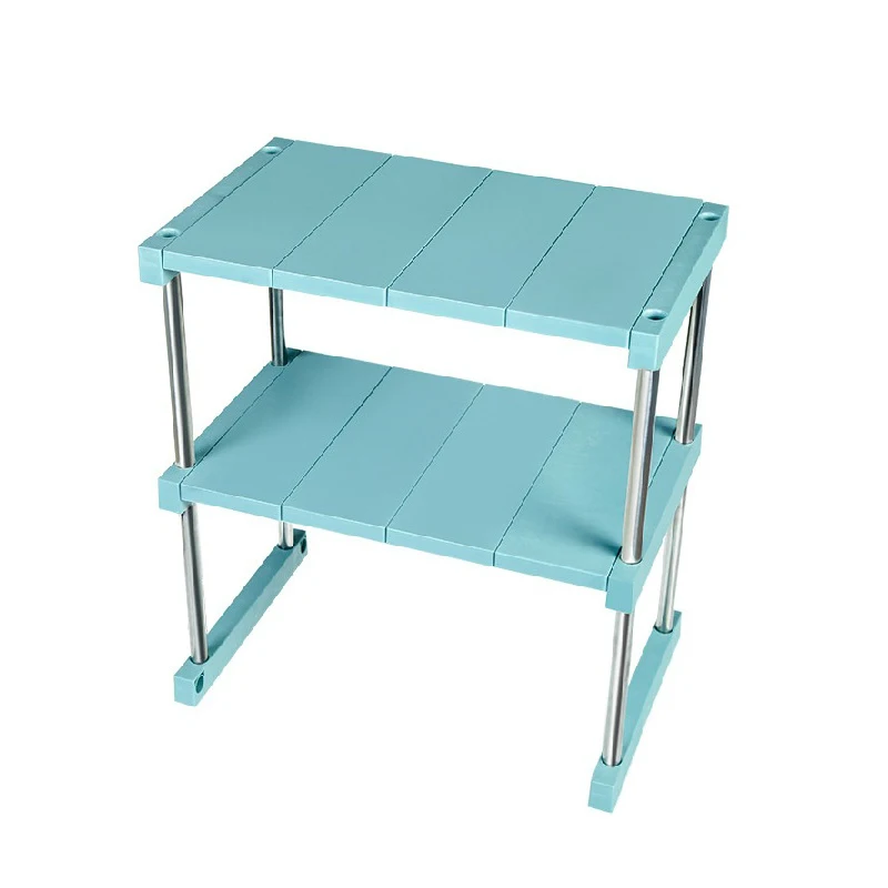

Kitchen Cabinet Counter Shelf Organizer Expandable Stackable for Dish Sauce S7