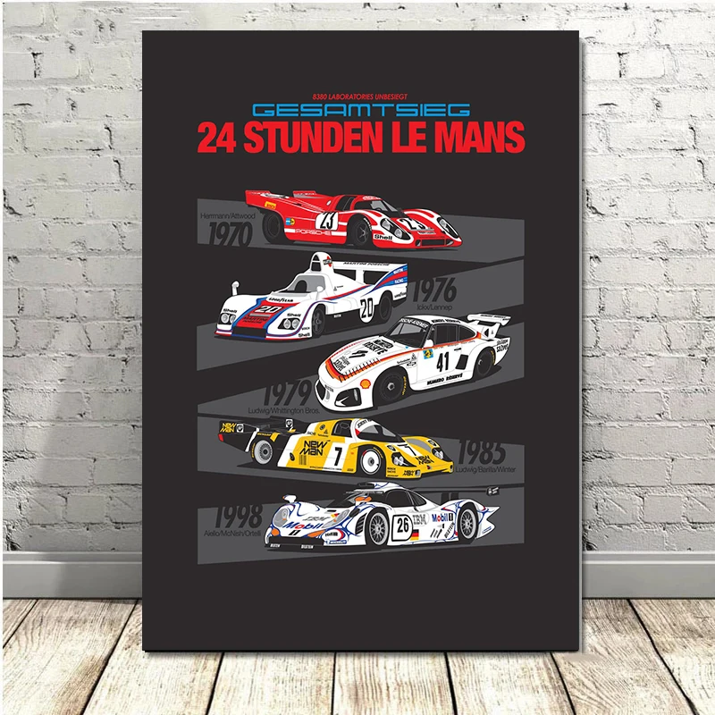 

24 STUNDEN LE MANS Canvas Wall Art Picture Posters and Prints Wall Decor Canvas Painting For Living Room Decor Home Decoration