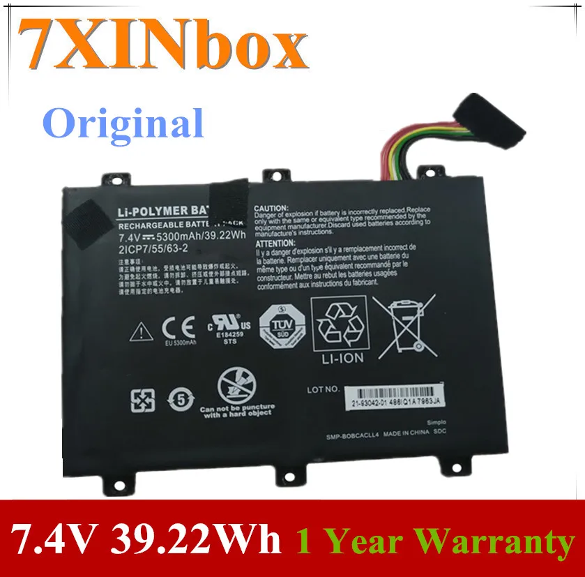 Аккумулятор для ноутбука xplore ix101B1 IX101B2, 7,4 В, 5300 мАч, 93042 Вт-ч