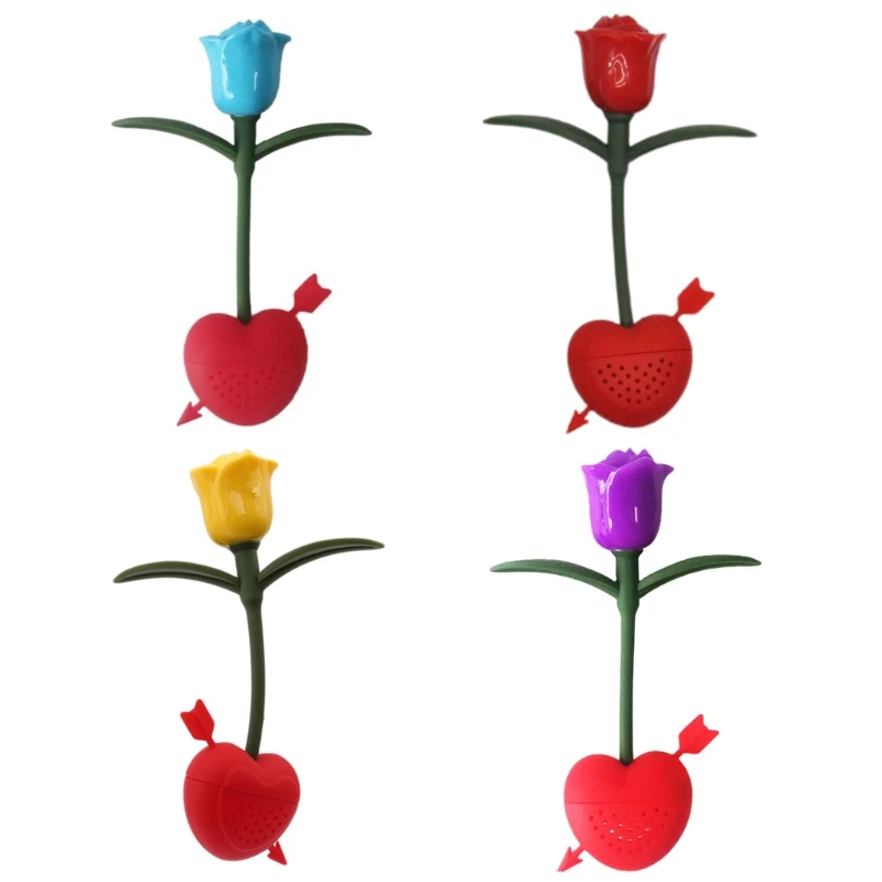 

Пищевой силиконовый фильтр в виде Розы, цветов, сердца, рассыпчатого чая, Силиконовый Фильтр, подходит для различных чашек и листьев, инстру...