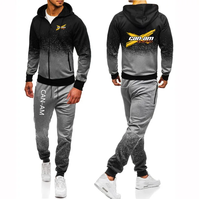 

2020 New Leisure CAN-AM BRP Logo 2 Pieces Sets Tracksuit Men Hooded Sweatshirt+pants Hoodie Sportwear Casual Suit