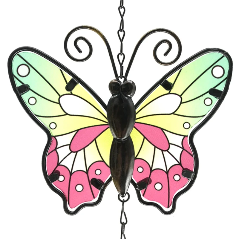 

Butterfly Wind Chimes Solar Butterfly Iron Crafts Purple For Home Decor Hanging Decorative Romantic Patio Lights For Outdoor