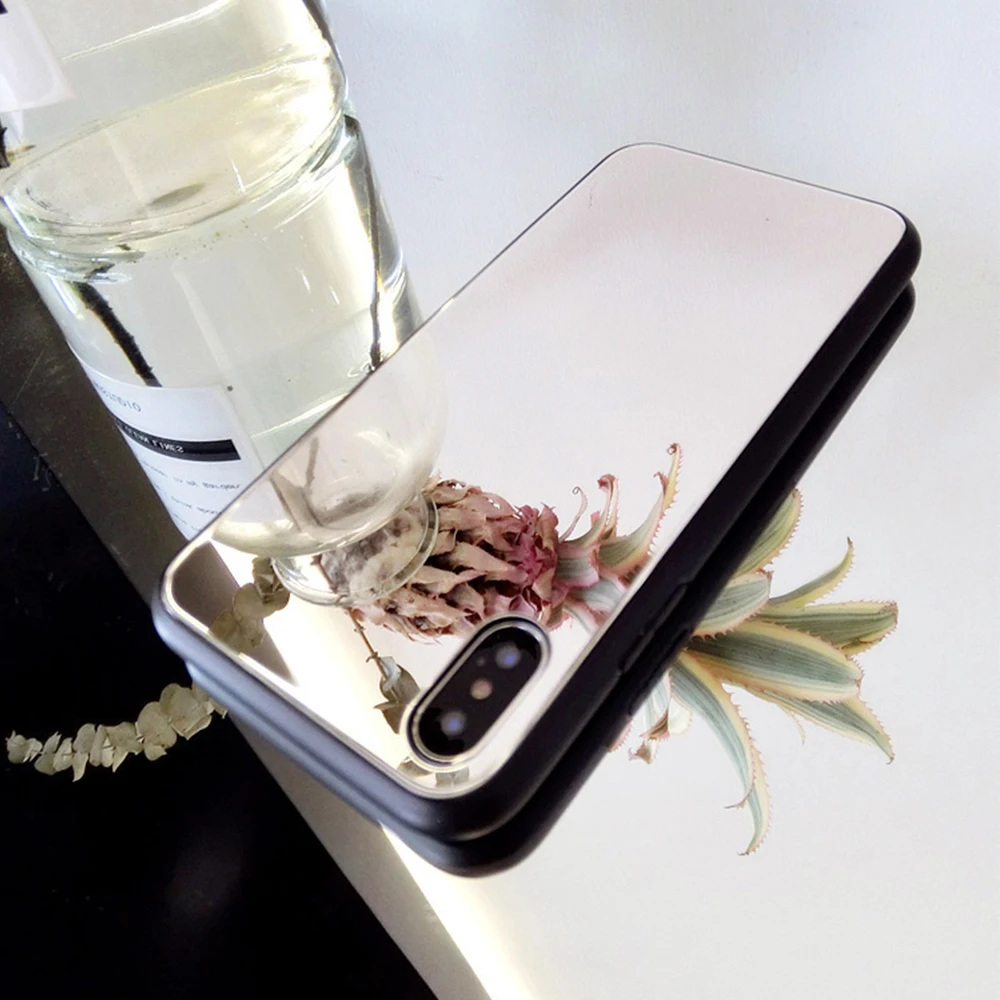 Зеркальные чехлы для iPhone 7 8 Plus XR XS X Max глянцевый чехол макияжа Xs 6s защитный