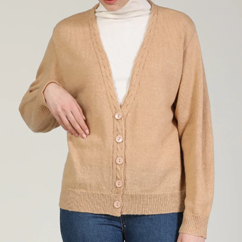 Новинка однобортный вязаный кардиган с v образным вырезом свитер для девушек