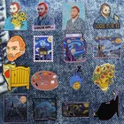 Значок знаменитого художника с эмалированным изображением головы и произведениями, брошка мультфильм металлический значок на лацкан, значок для джинсовой куртки, рюкзака, подарки для фанатов