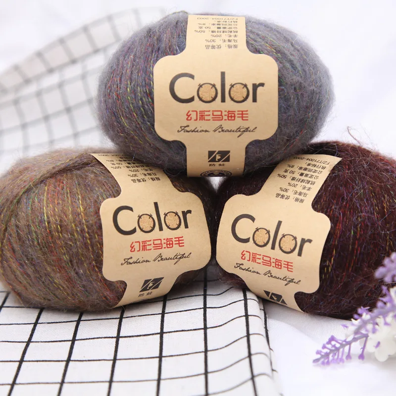 

50g=1 Ball High Quality Natural South Africa Mohair Yarn Plush Hand Knitting Supplies for Hand Knitting Scarf Tippet