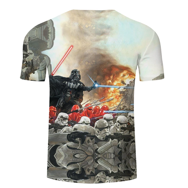 Off white Высокое качество Мужская футболка 3D мультфильм фильм костюм футболка harajuku для взрослых Дарт Вейдер модная мужская футболка Топ