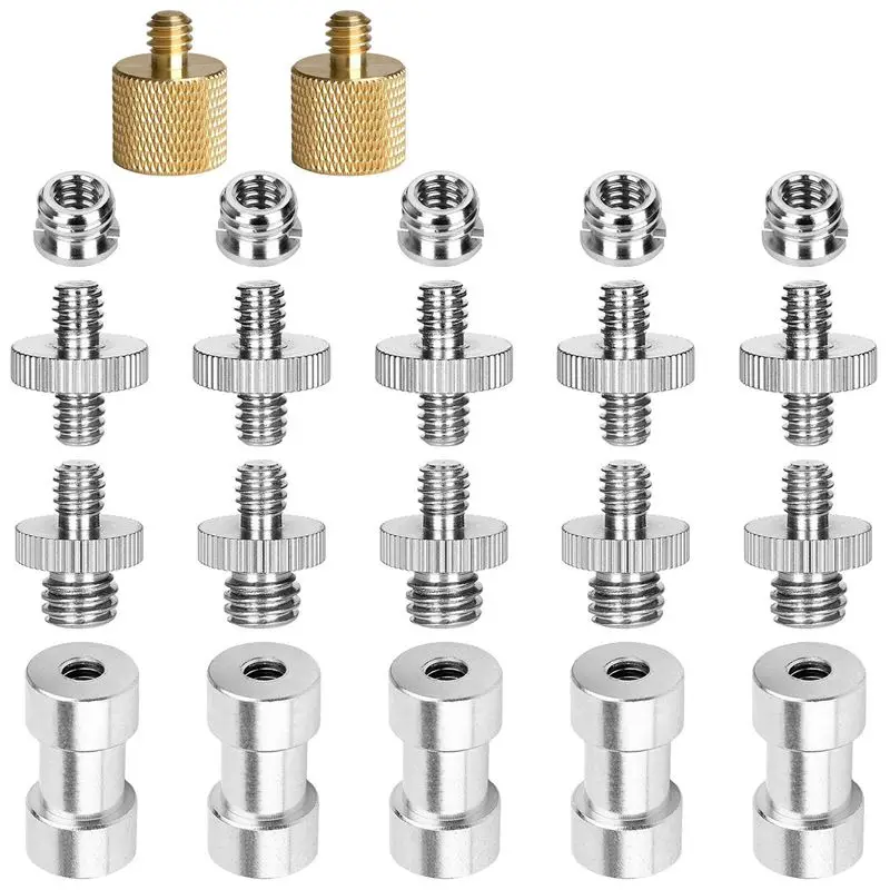 

22Pack Camera Screw Adapter 1/4 to 1/4 Screw 1/4 to 3/8 Tripod Screw Adapter Converter Brass Screw Adapter Spigot Screw Mount Se