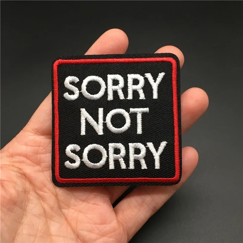 SORRY NOT DIY Iron Patch on Clothes Badge Sewing Stickers Applique Decoration Embroidery Stripes for Clothing |