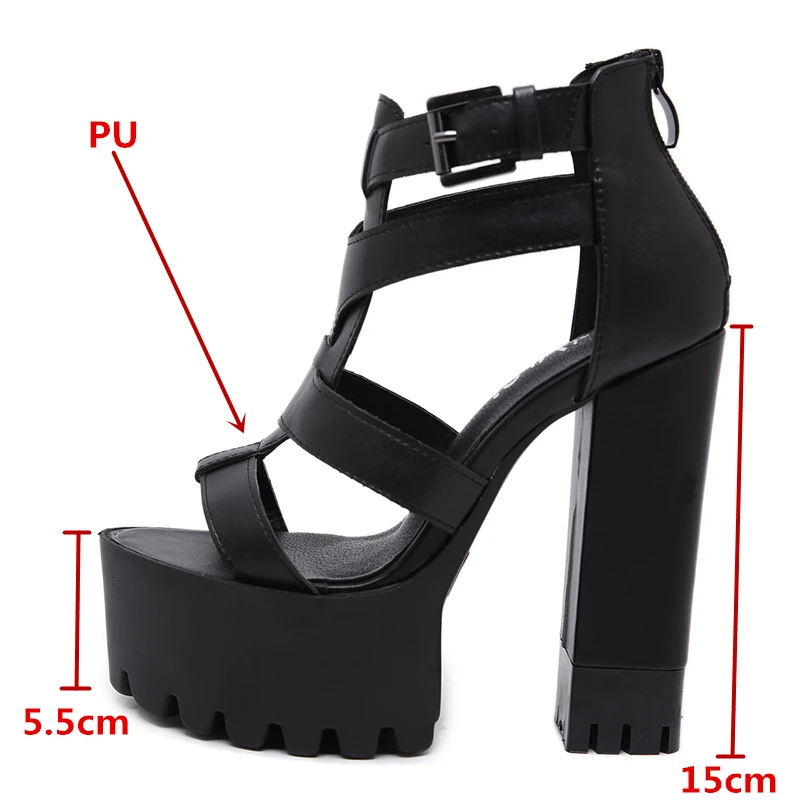 

GXCMHBWJ Rome Platform Heels Summer Sandals Gladiator Open Toe Buckle Strp Party Nightclub Shoes For Women 2021 New Arrivals