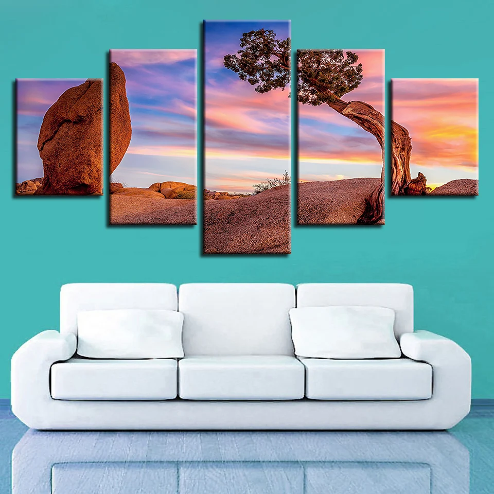 Пейзаж небо облако звезда горная река воздушный шар 5 шт. настенные картины для