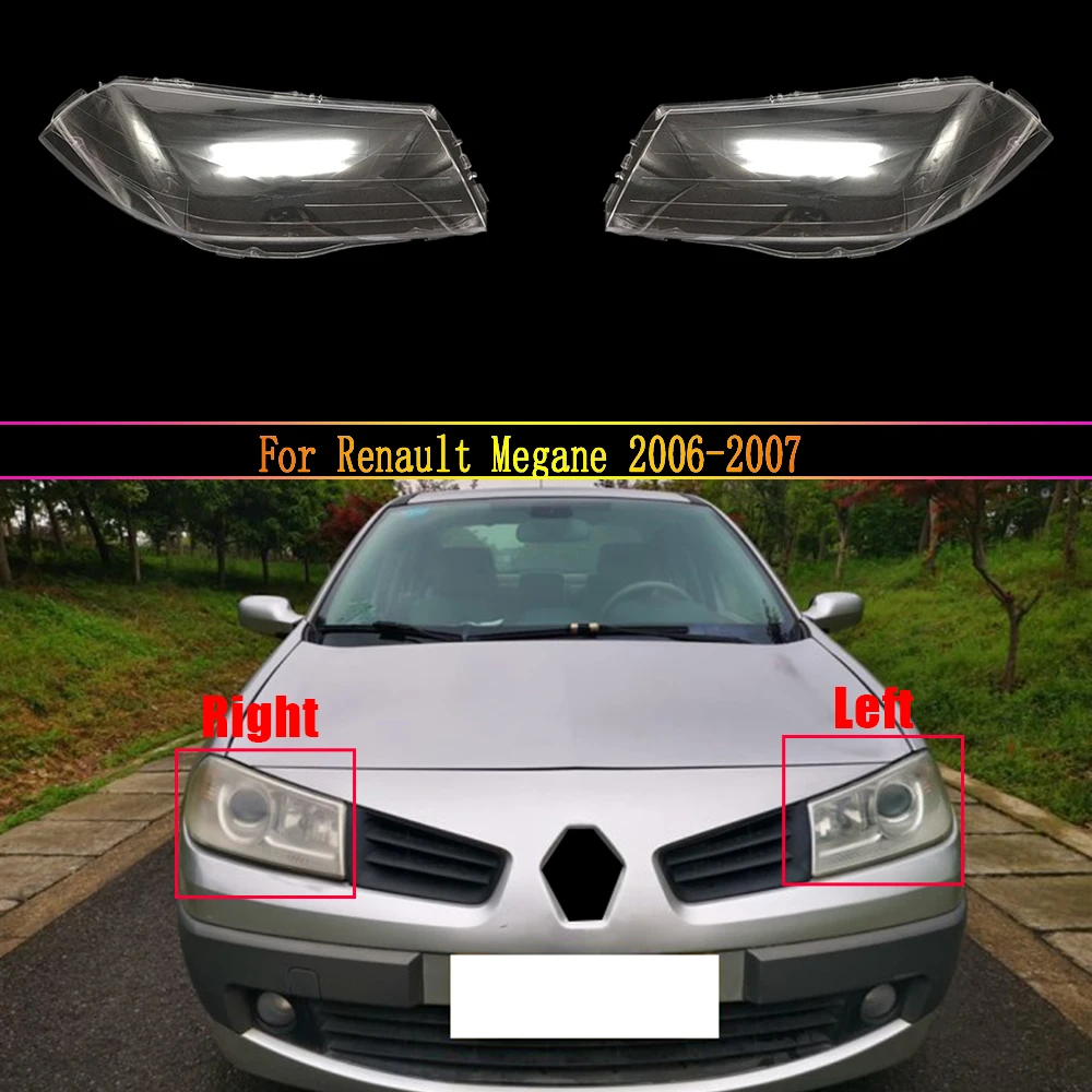 

Headlight Lens For Renault Megane 2006 2007 Headlamp Cover Car Replacement Auto Shell