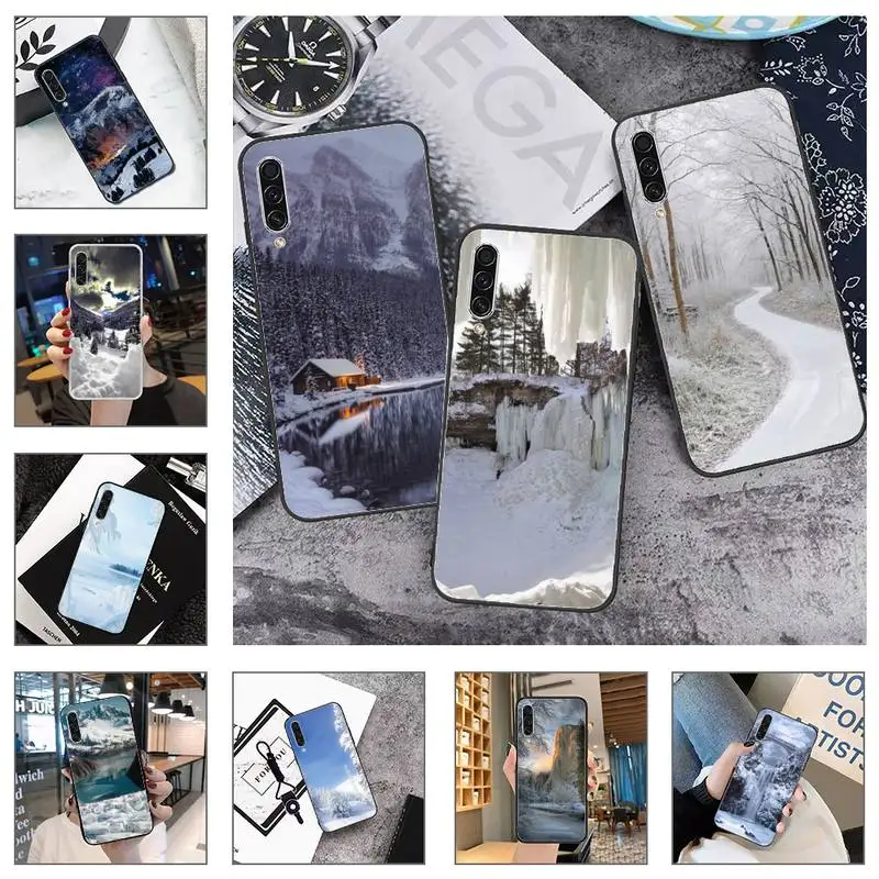 

White world winter snow scene Pattern Phone Case For Samsung galaxy A S note 10 7 8 9 20 30 31 40 50 51 70 71 21 s ultra plus