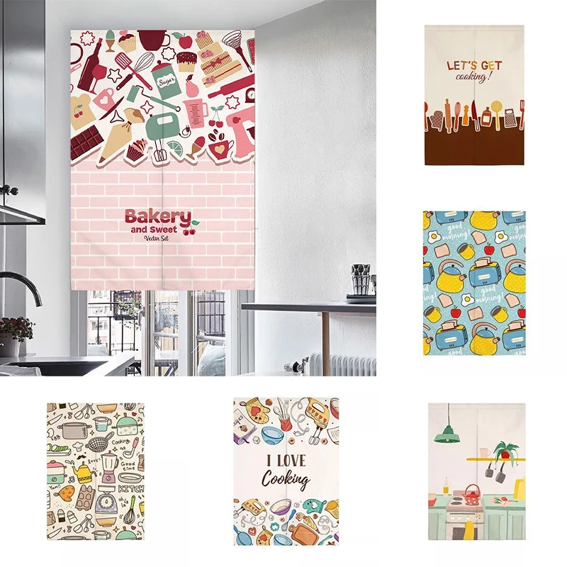 

Doorway Hanging Curtain Creative Kitchen Door Curtain Cupboard Shelter Curtain Cotton Linen Half Panel Curtain Home Decoration