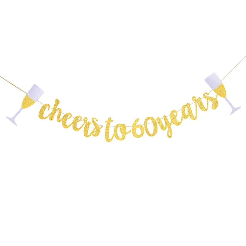 Золотая гирлянда с надписью Cheers To Years для 30 го 40 60 70 80 90 дня рождения свадьбы юбилея