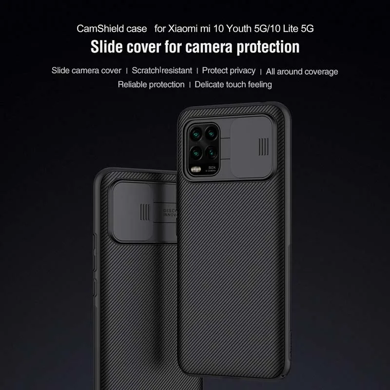

For Xiaomi Mi 10 Lite 5G Nillkin CamShield Rubberized TPU Case with Slide Cover for Camera Protection for Mi 10 Youth 5G Case