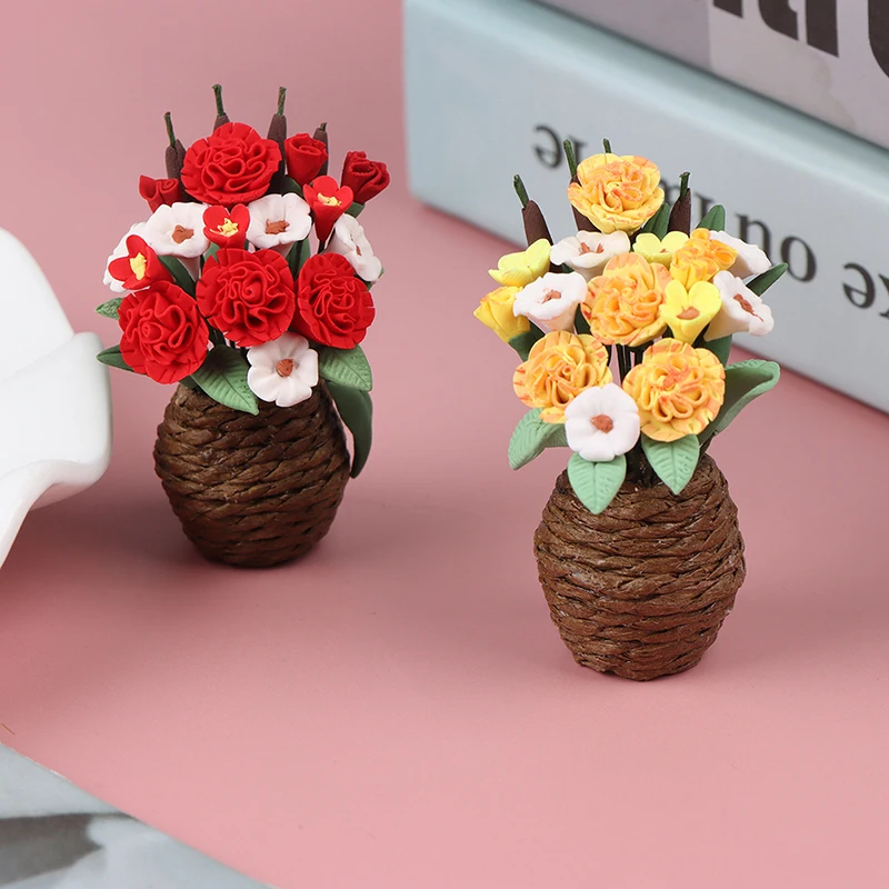 Кукольный домик в масштабе 1:12 мини модель растения цветочный горшок украшение