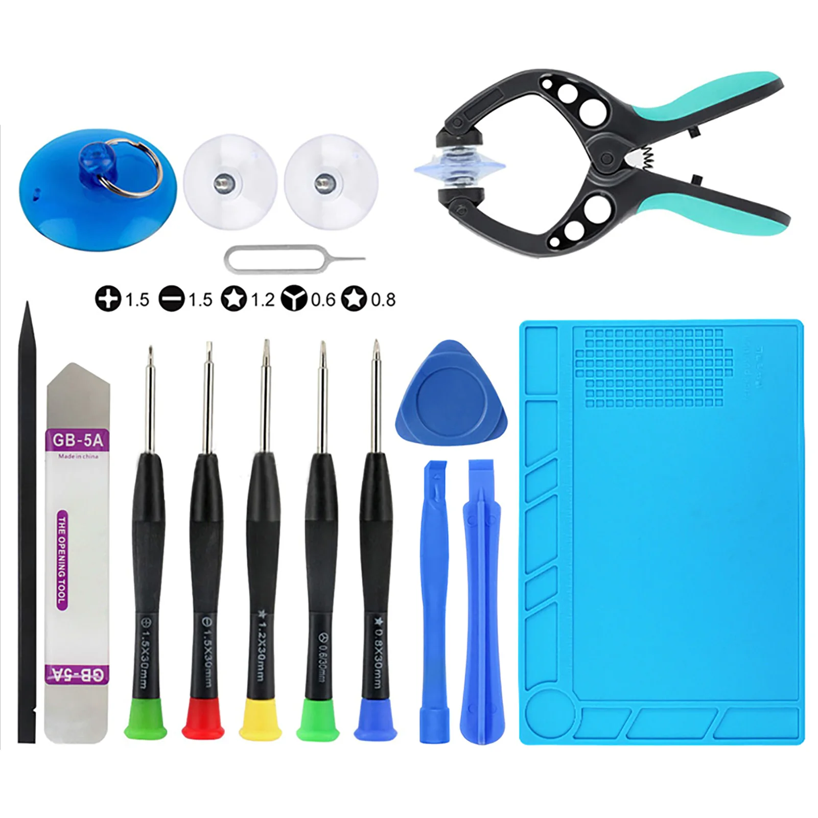 

14 In 1 DIY Handheld Practical Lightweight Accessories With Pad Phone Opening Tool Kit Professional Spudger Multifunctional