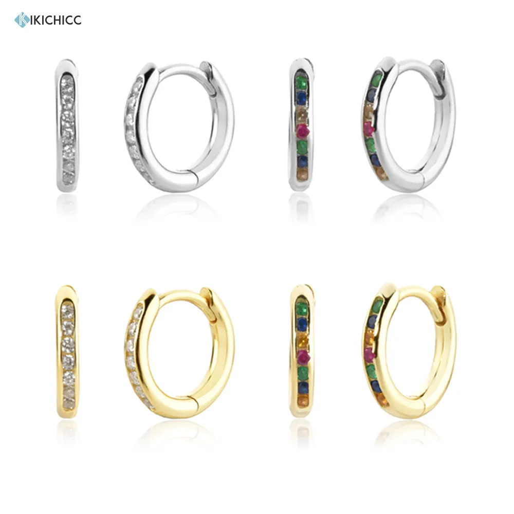 

KIKICHICC, серебро 925 пробы, радуга, циркон, круглые, Классические зажимы, рок, панк, Изящные Ювелирные изделия 2021, женские свадебные украшения