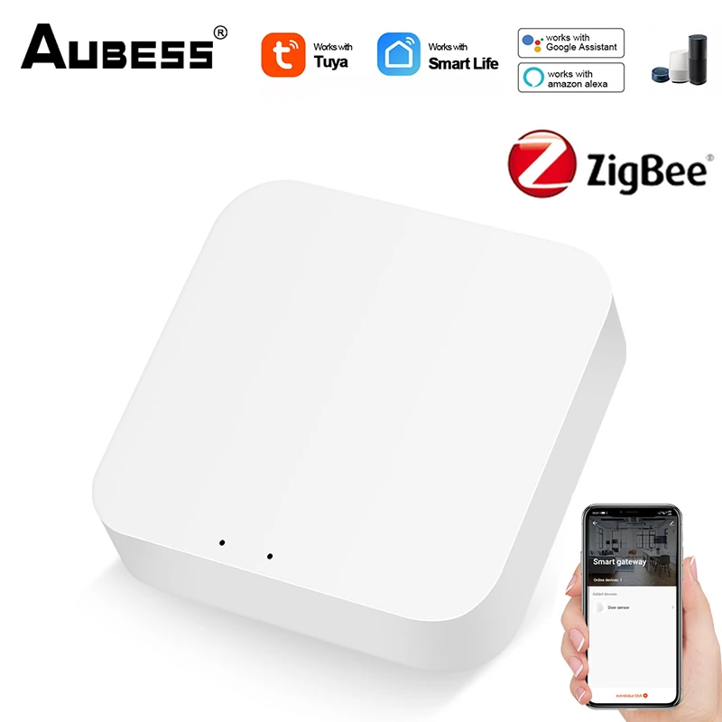 

Умный шлюз Aubess Tuya ZigBee, хаб для умного дома, мост, приложение Smart Life, беспроводной пульт дистанционного управления через Alexa Google Home