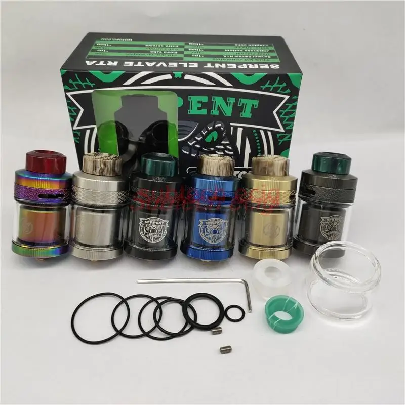 

SERPENT ELEVATE RTA Rebuildable Tank Atomizer 24mm 3.5ml/4.5ml Capacity PEI Drip Tip Top FillingTop Airflow Adjustable Vape Pen