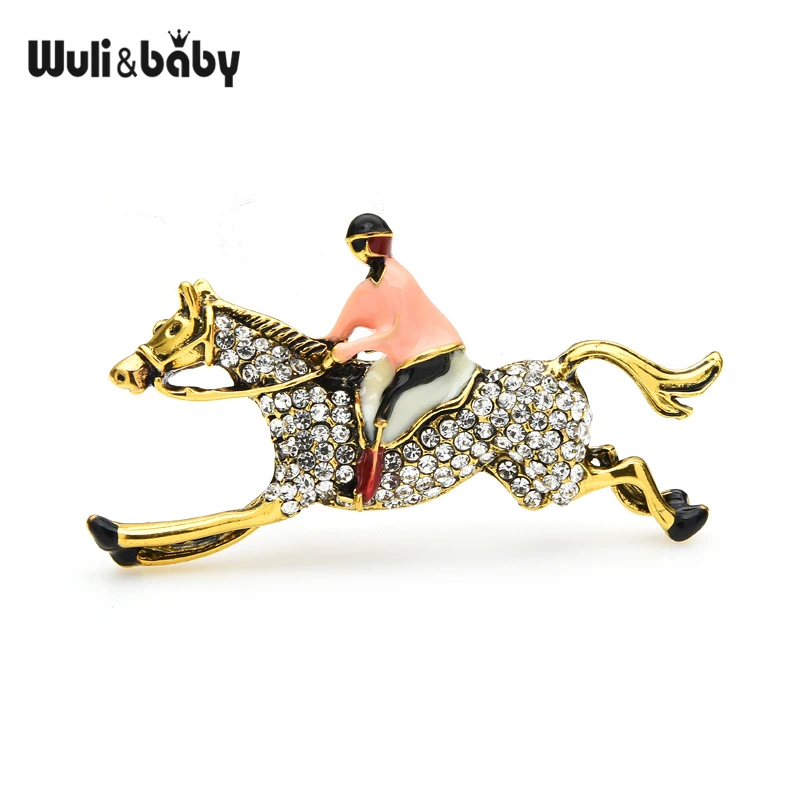 Женская/Мужская брошь в форме лошади Wuli &amp baby эмалированная повседневная