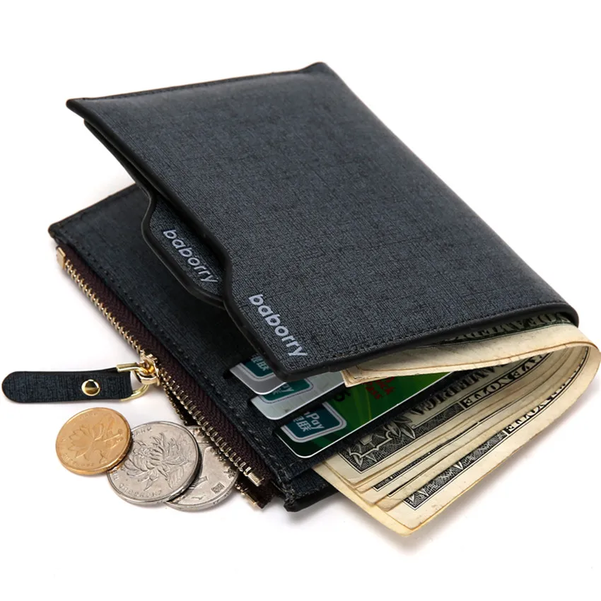 

New Men's Wallets Short PU Day Clutches Wallet Men Purse Male Card Holder Money Coin Slim Purses Pockets Fashion Small Thin W18