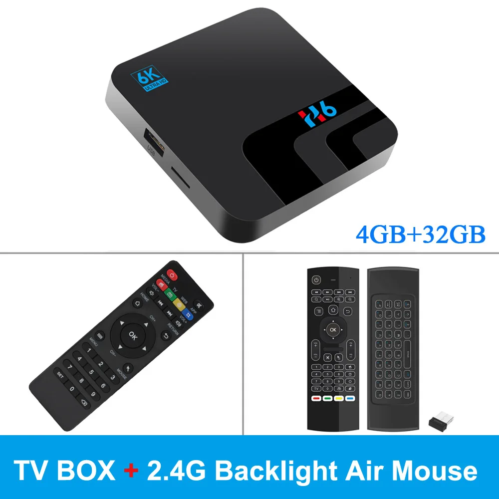Add Backlit Airmouse H6 Android 9,0 Смарт ТВ приставка 4 ГБ/32 ГБ 2,4G WiFi приставка Allwinner H6 UHD 4K медиаплеер 6K HDR 100M USB3.0 H.265 VP9 - Цвет: Add Backlit Airmouse