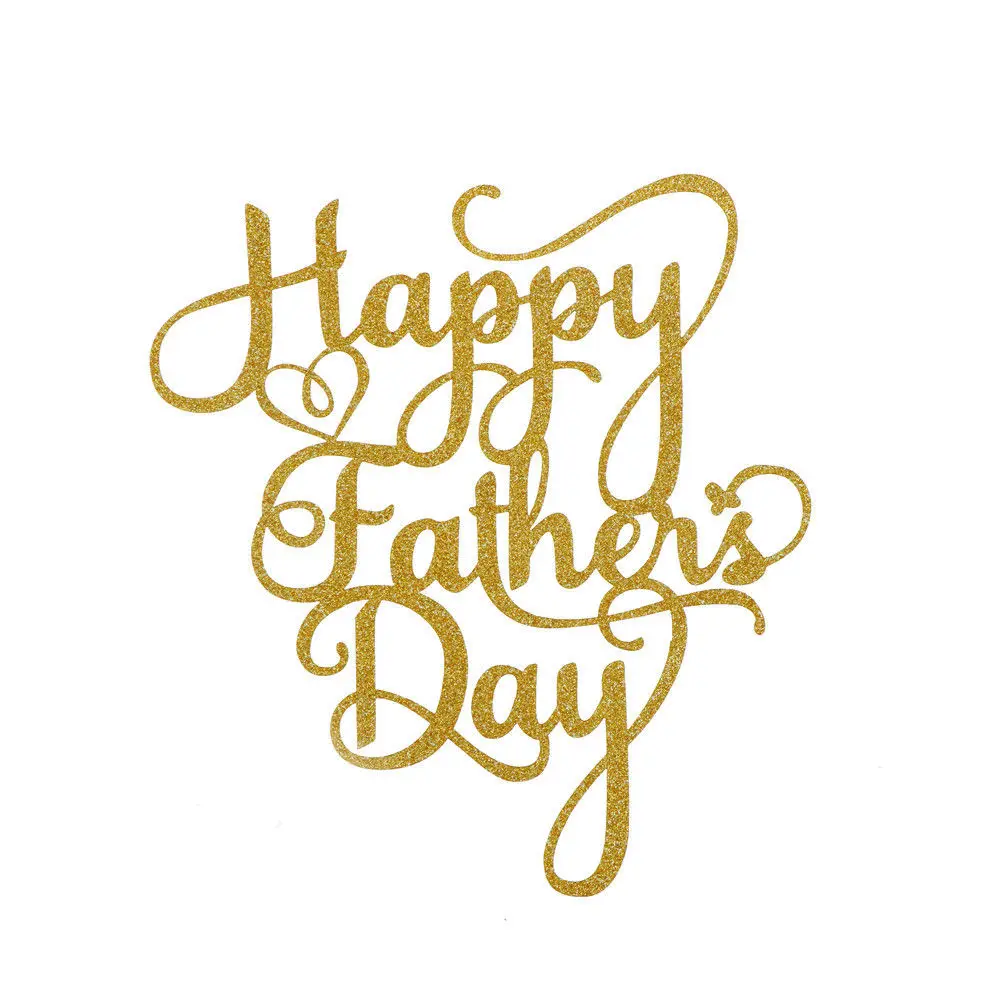 

New 1pcs Gold Happy Father 's Day Cake Toppers Gold Glitter Cupcake Party Cake Decor Supplies Cake Toppers Thanksgiving Gifts