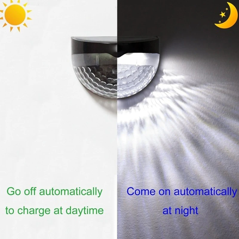 

10 Pcs Solar Power Lamp Outdoor Lights with 6 LEDs Light Garden Yard Front Door Lighting